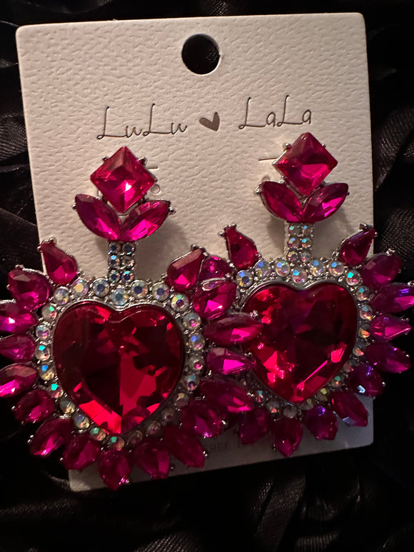 Blinged heart ❤️ earrings ( jewelry)